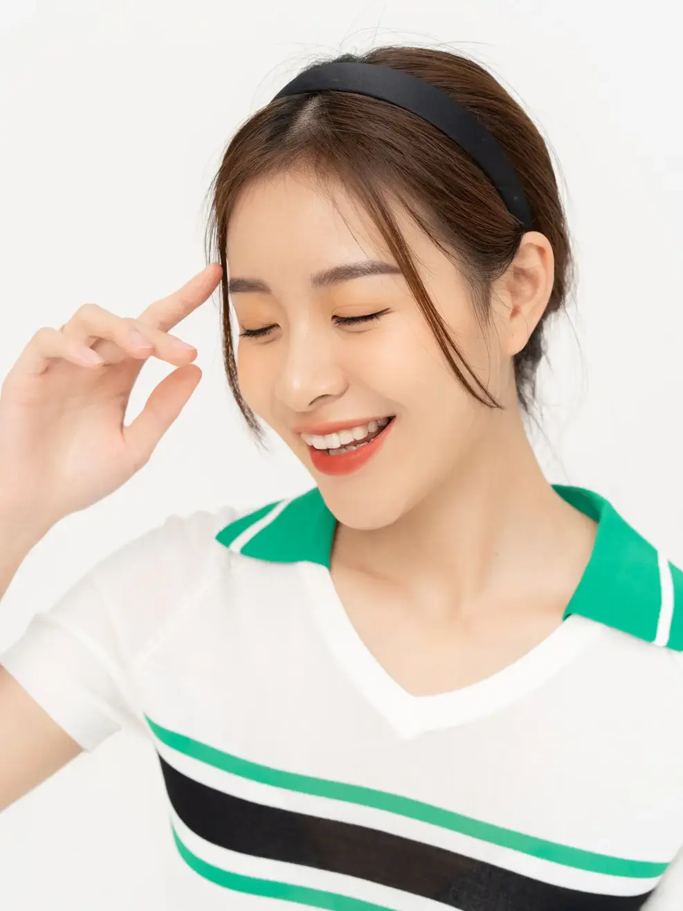 Áo Polo Dệt Phối Kẻ - Trắng - S