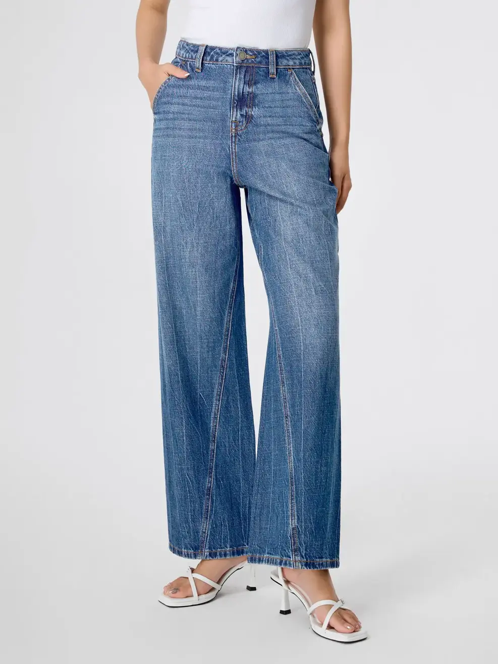 Quần Jeans Gai Xanh Ống Suông Vặn - Màu chàm 002 - 26