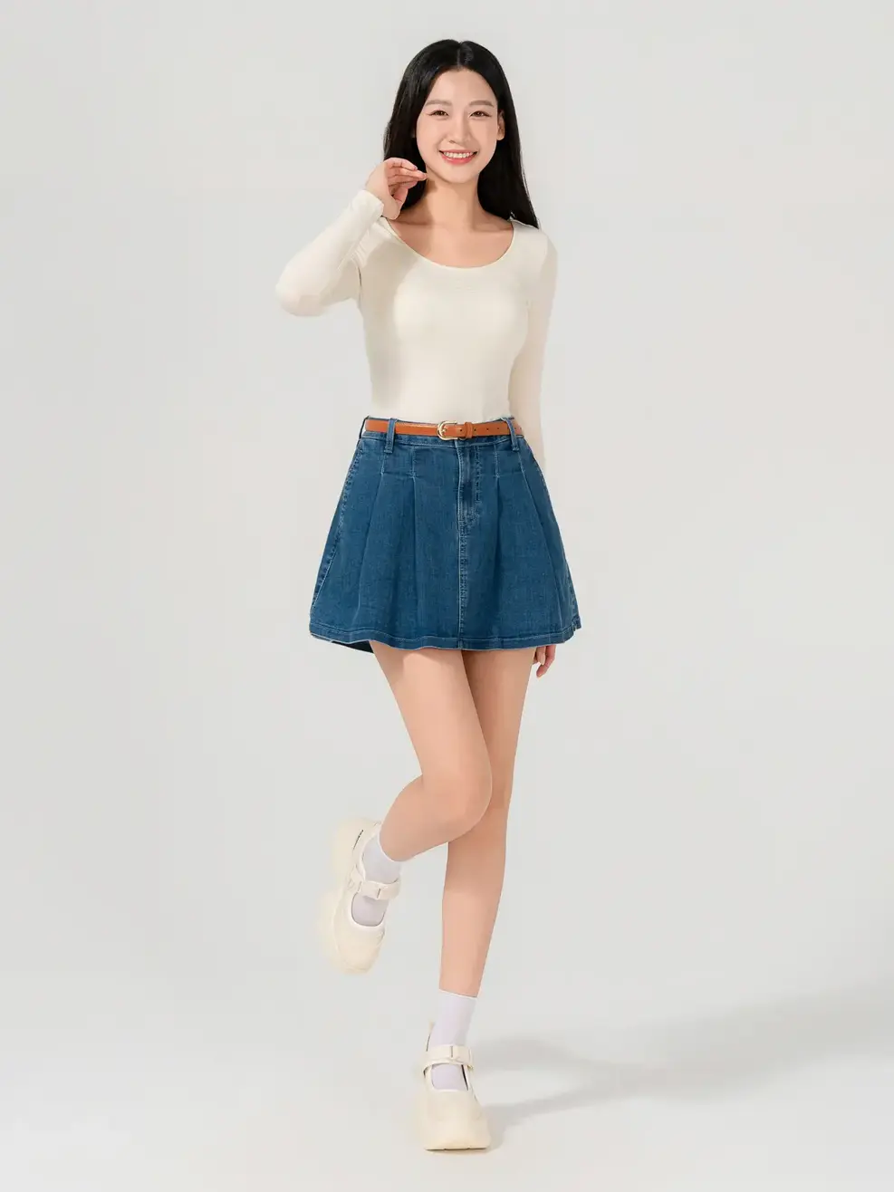 Áo Thu Đông Nữ Cổ Rộng - Be - S