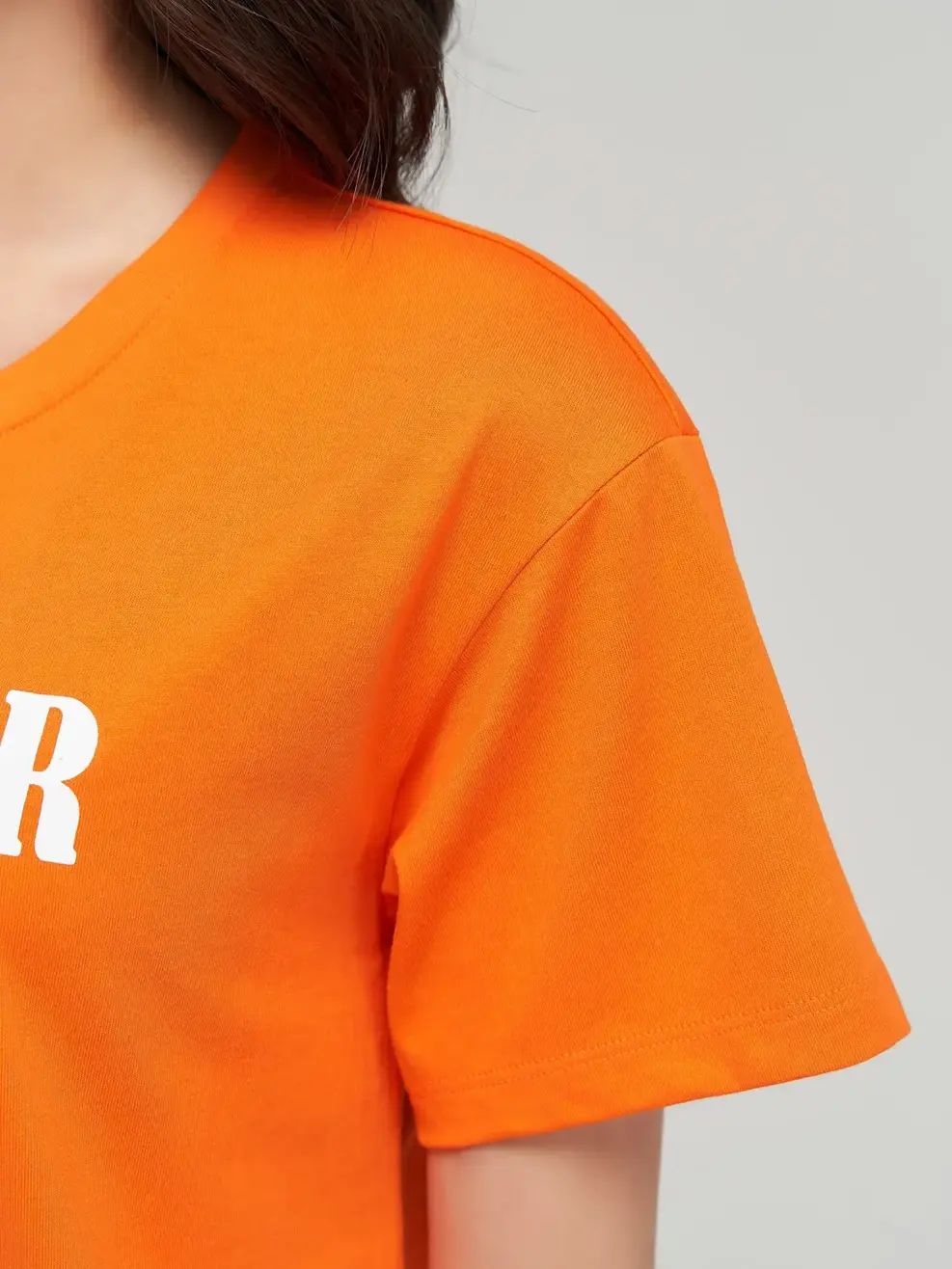 Bộ đồ nữ áo dáng rộng - Cam đen - XL