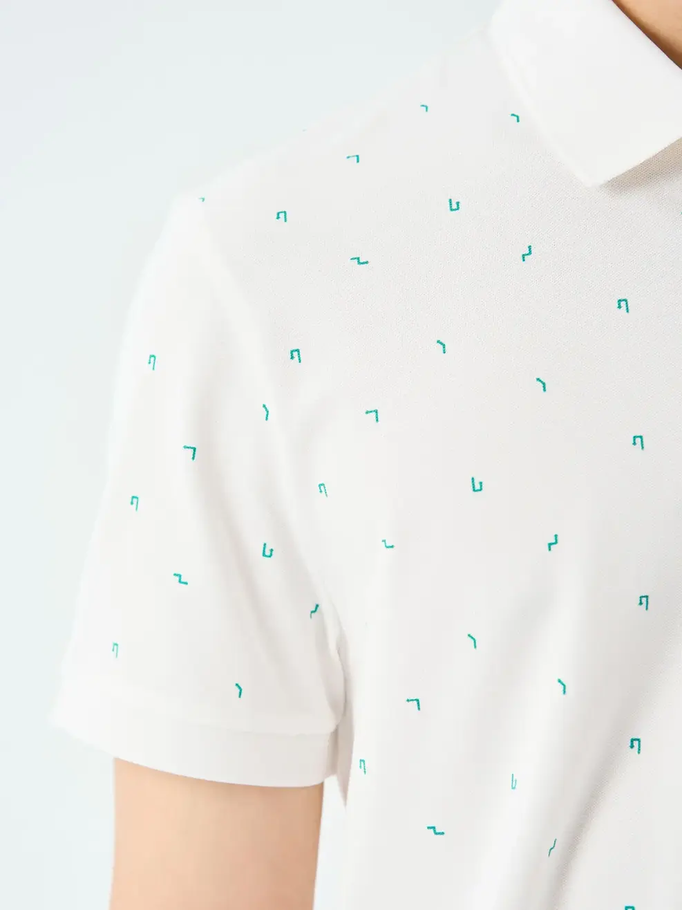 Áo Polo Nam Mắt Chim In Hoạ Tiết - Trắng - M