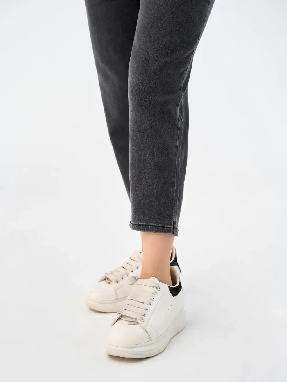 Jean nữ baggy cạp liền co giãn - Đen chì - 31