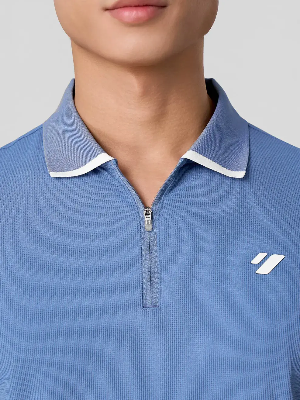 Áo Polo Nam Slim Có Khóa Kéo - Màu xanh da trời 113 - M