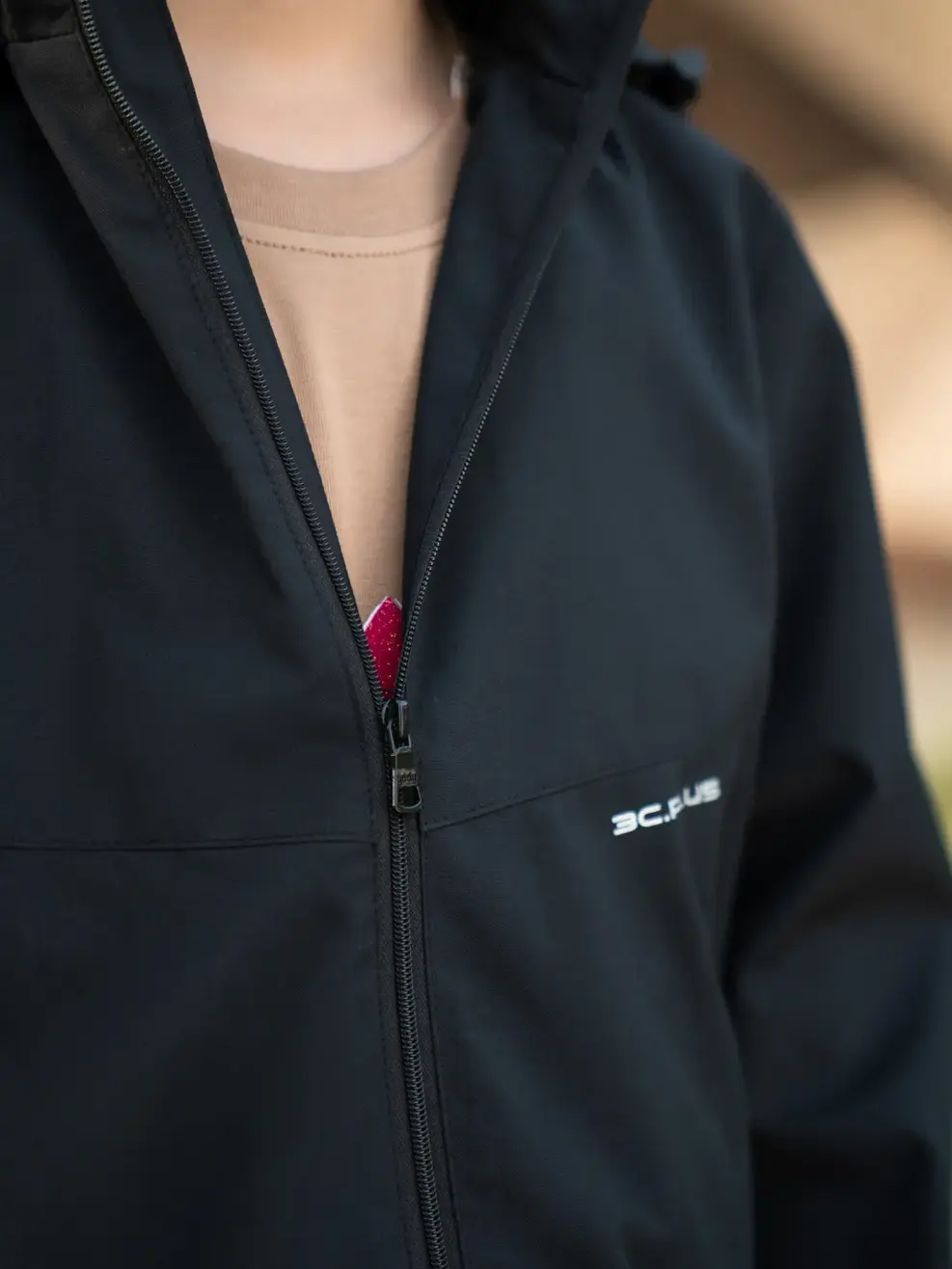 Áo gió kid bé 3C Plus - Đen - 4-5