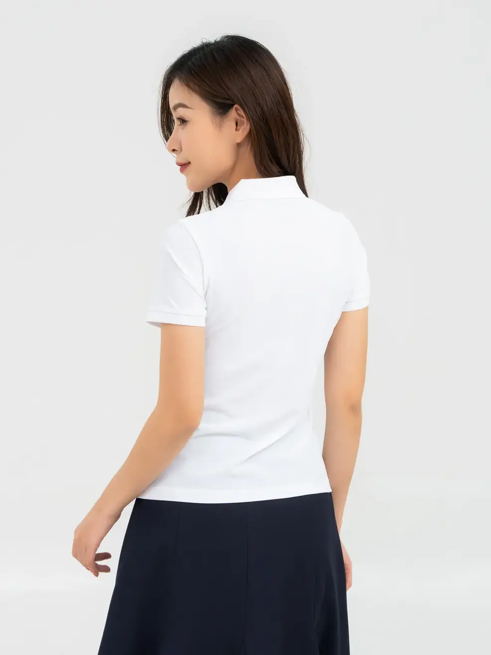 Polo Thể Thao Nữ Airycool Nẹp Khóa - Trắng - S