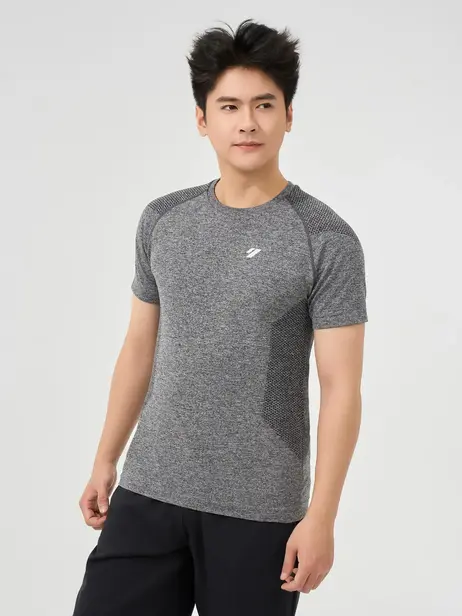 Áo Phông Nam Thể Thao Dệt Phối Sườn Melange