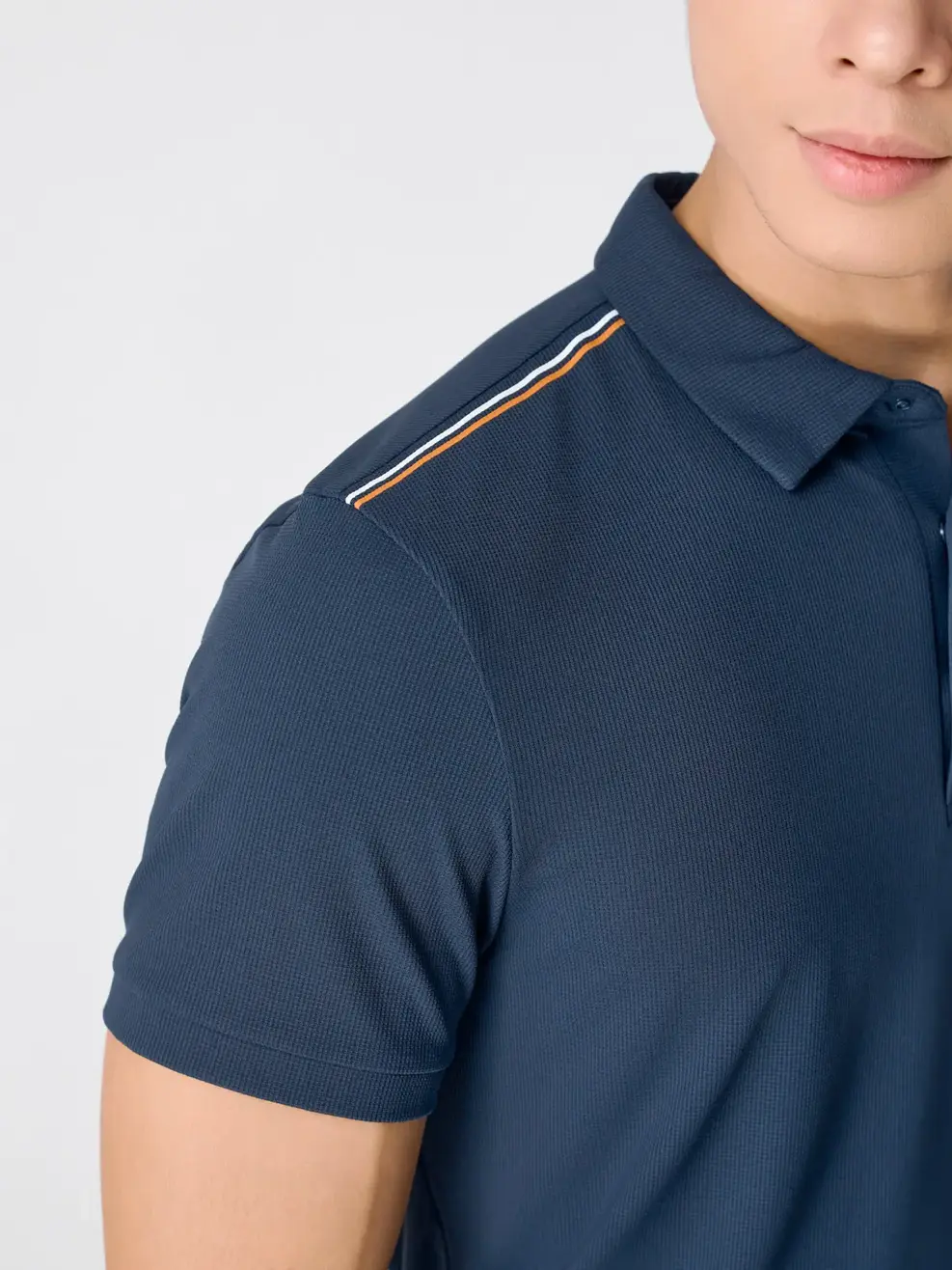 Áo Polo Thể Thao Waffle In Vai - Navy 005 - S
