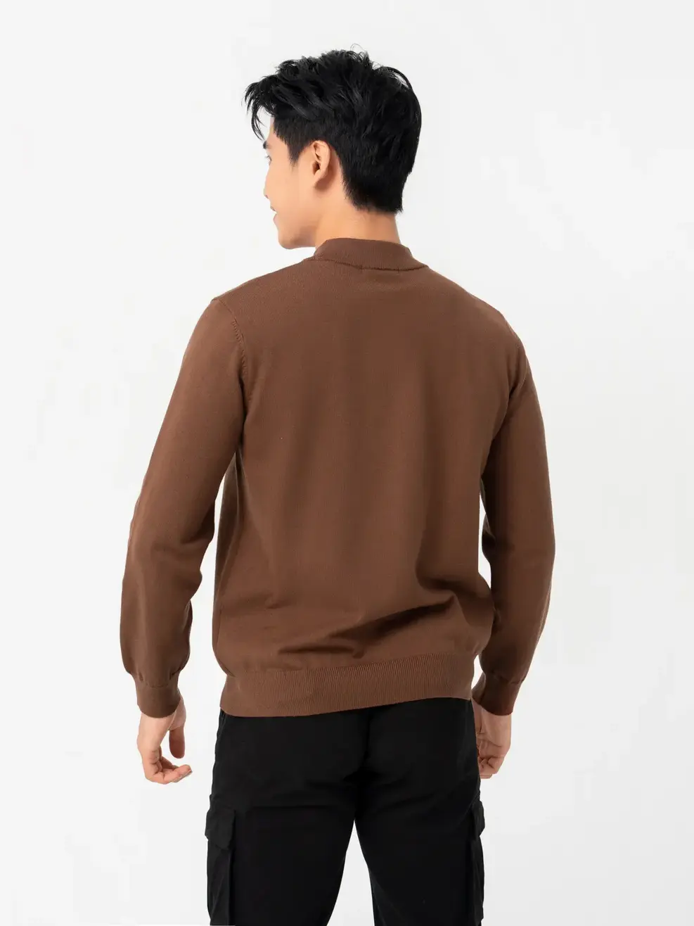 Áo Len Nam  Cơ Bản  - Nâu đậm - XL
