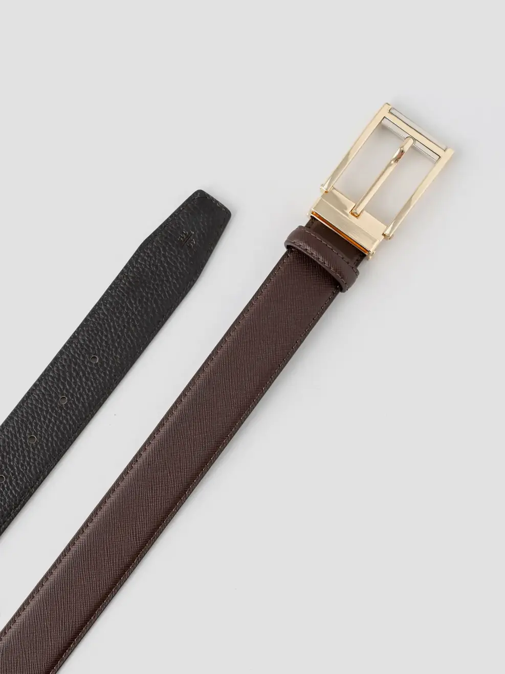 Thắt Lưng Nam Khoá Cài Kim Loại Viền Vuông - Nâu - 115