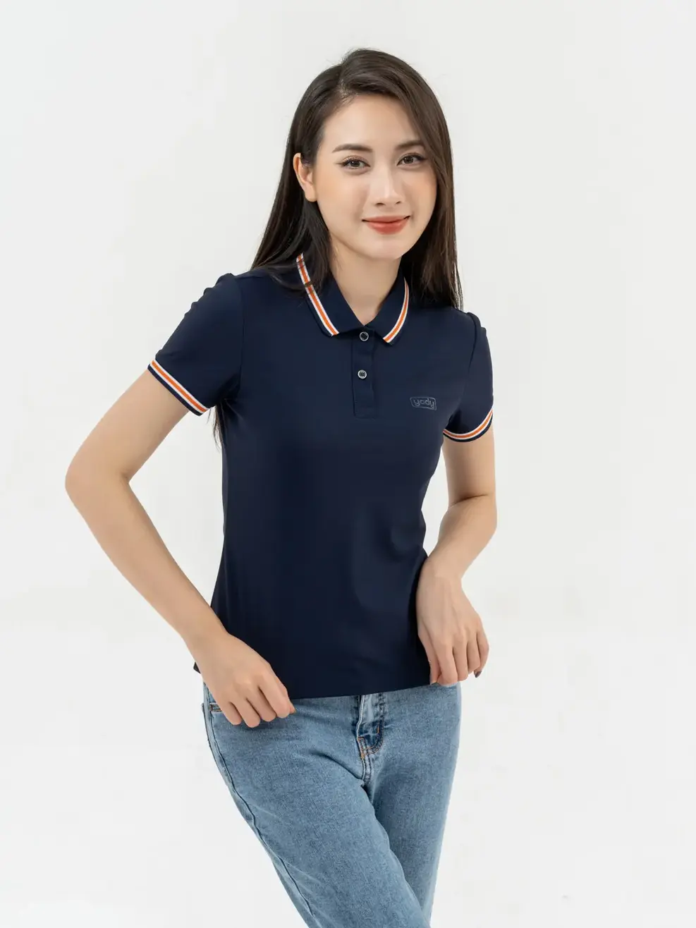 Polo Nữ Airycool Phối Cổ - Navy - S