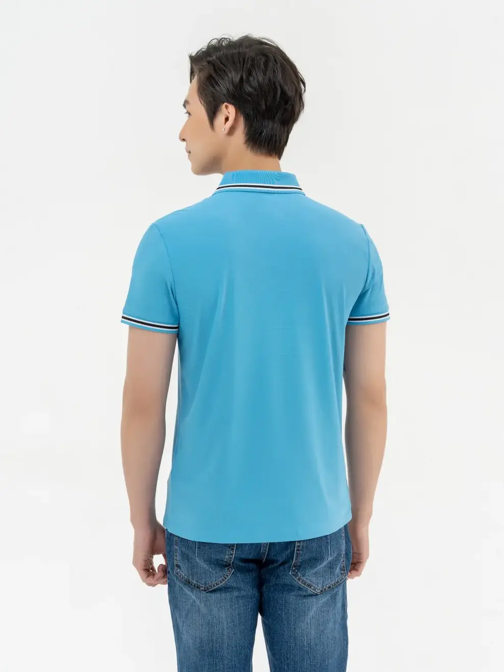 Polo Nam Airycool Phối Cổ - Xanh Biển - M