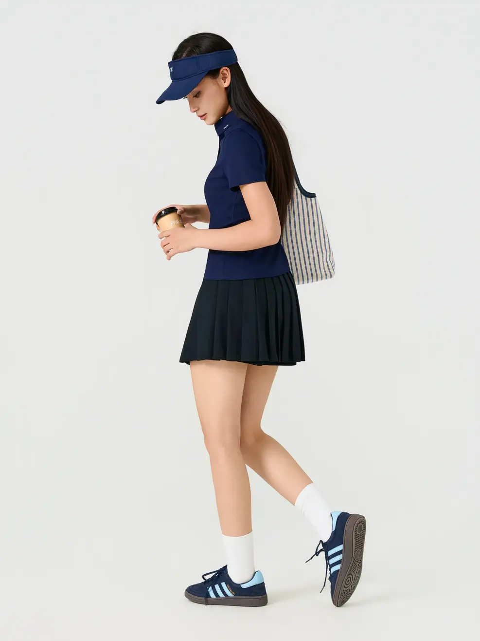 Áo Polo Nữ In ATHLETIC - Tím Than 020 - S