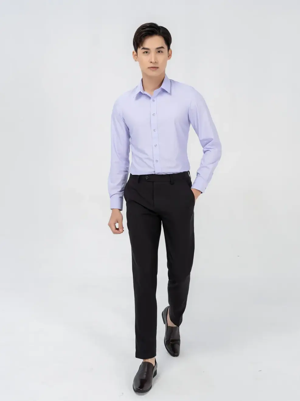 Sơ mi nam YODY (SMM3399) - Tím nhạt - 2XL