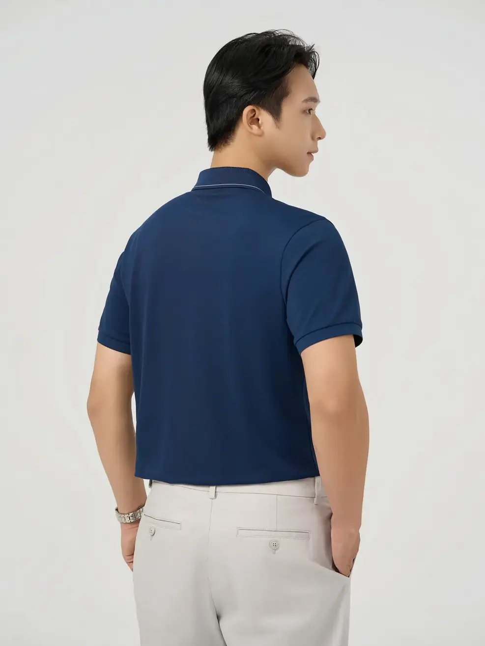 Áo Polo Nam Mắt Chim Cơ Bản Dáng Suông - Tím Than 006 - S