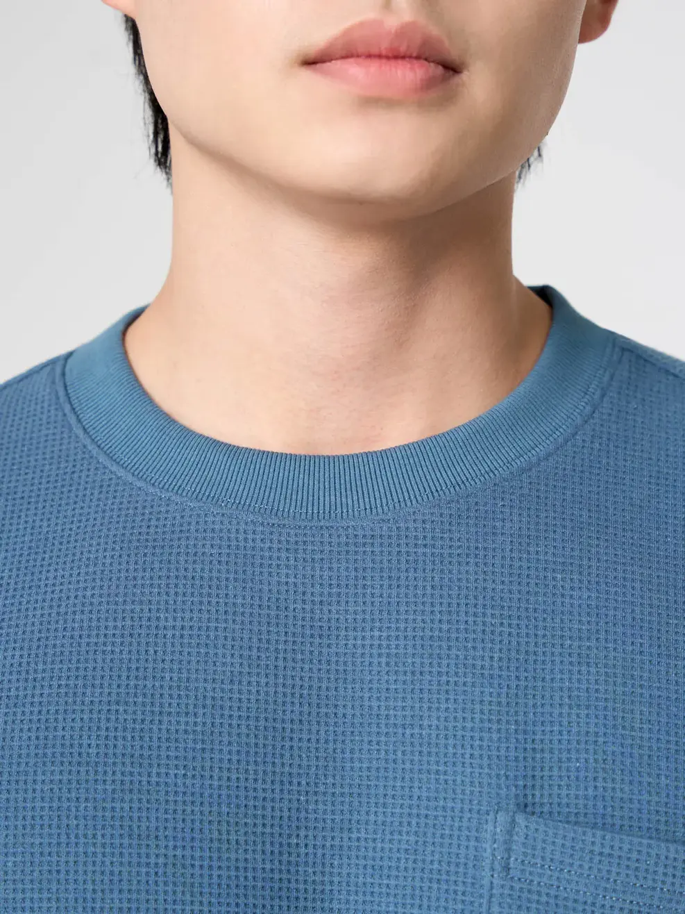 Bộ Đồ Vải Hiệu Ứng Túi Ngực - Xanh da trời 017 - M