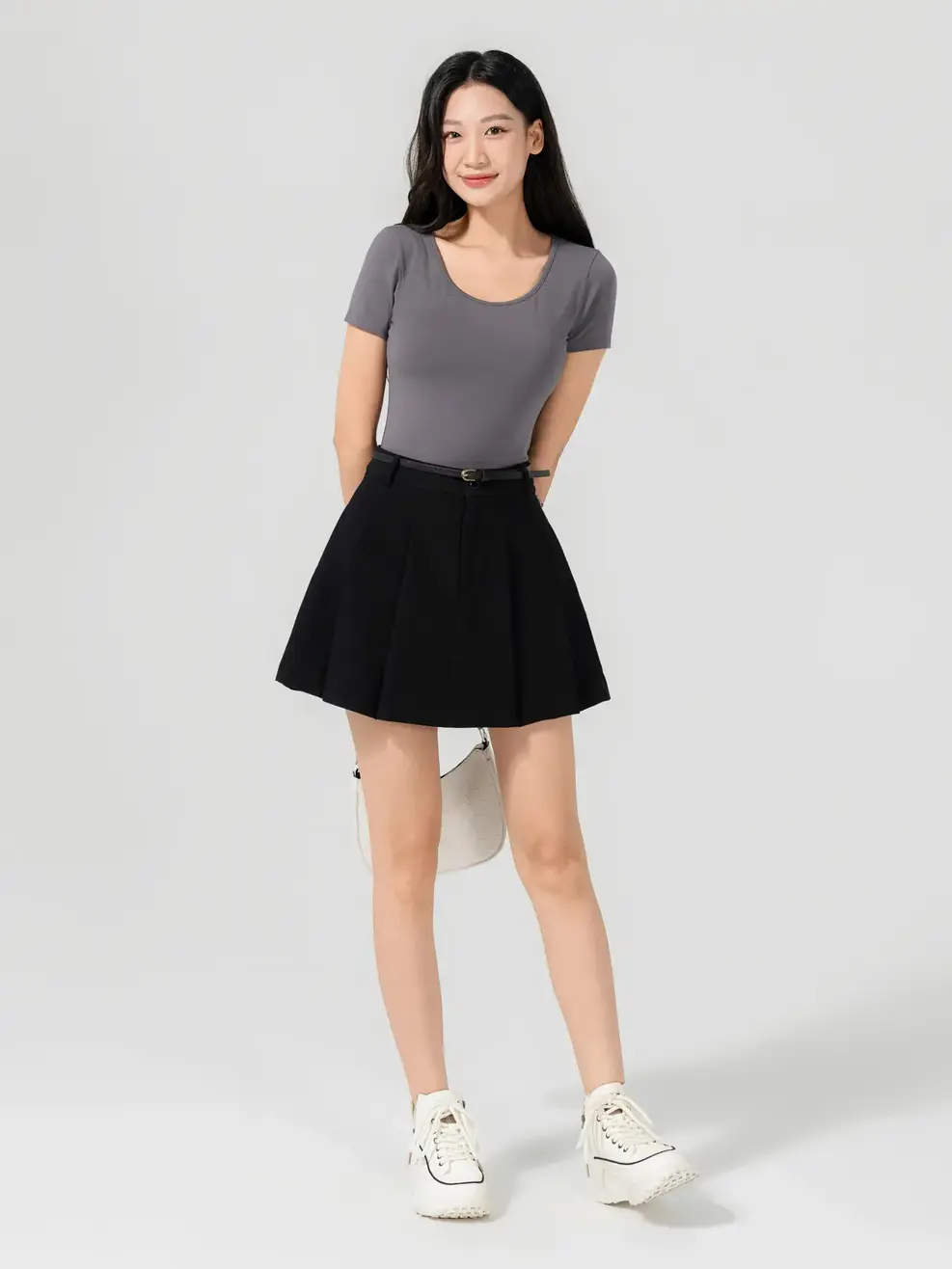 T-shirt Nữ  Cổ Rộng Crotop - Xám - S