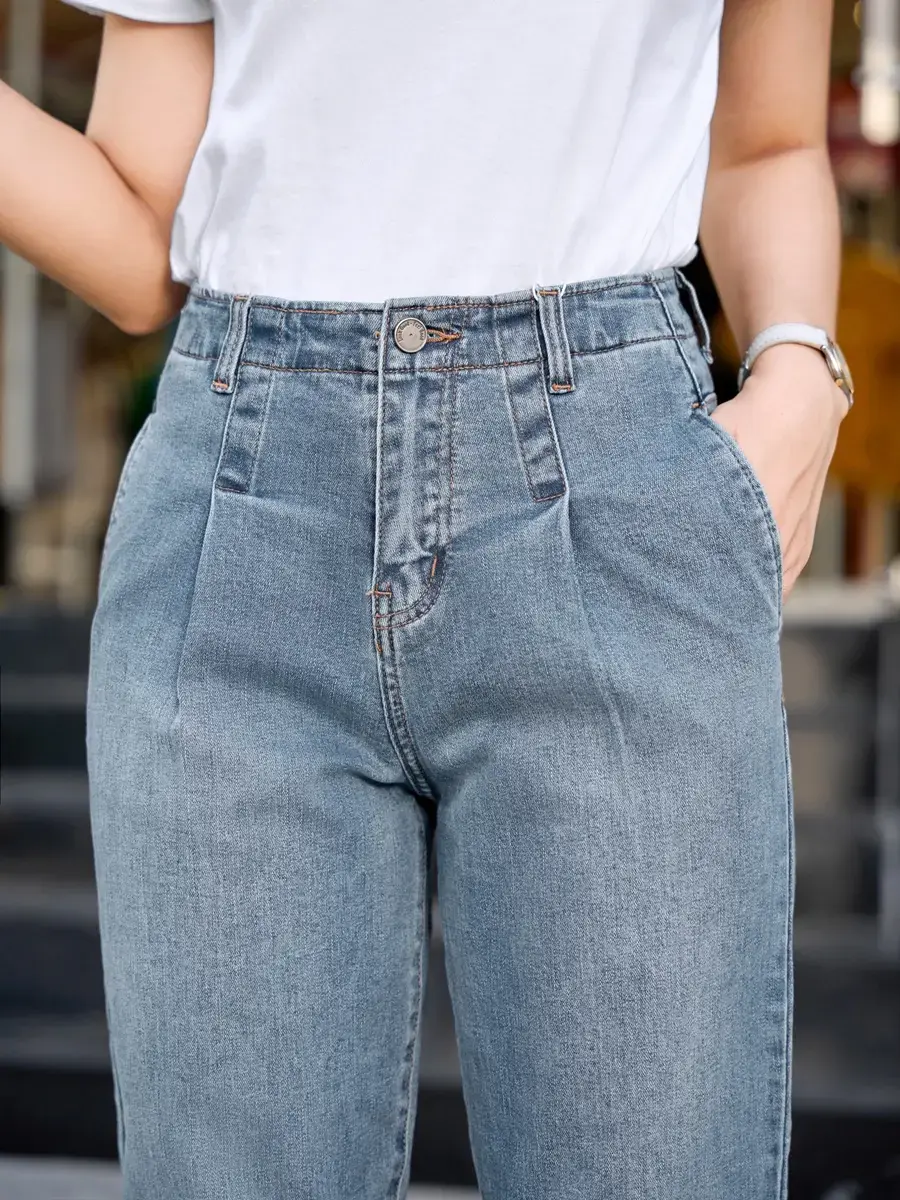 Women's Baggy Jeans  - BLUE - 26