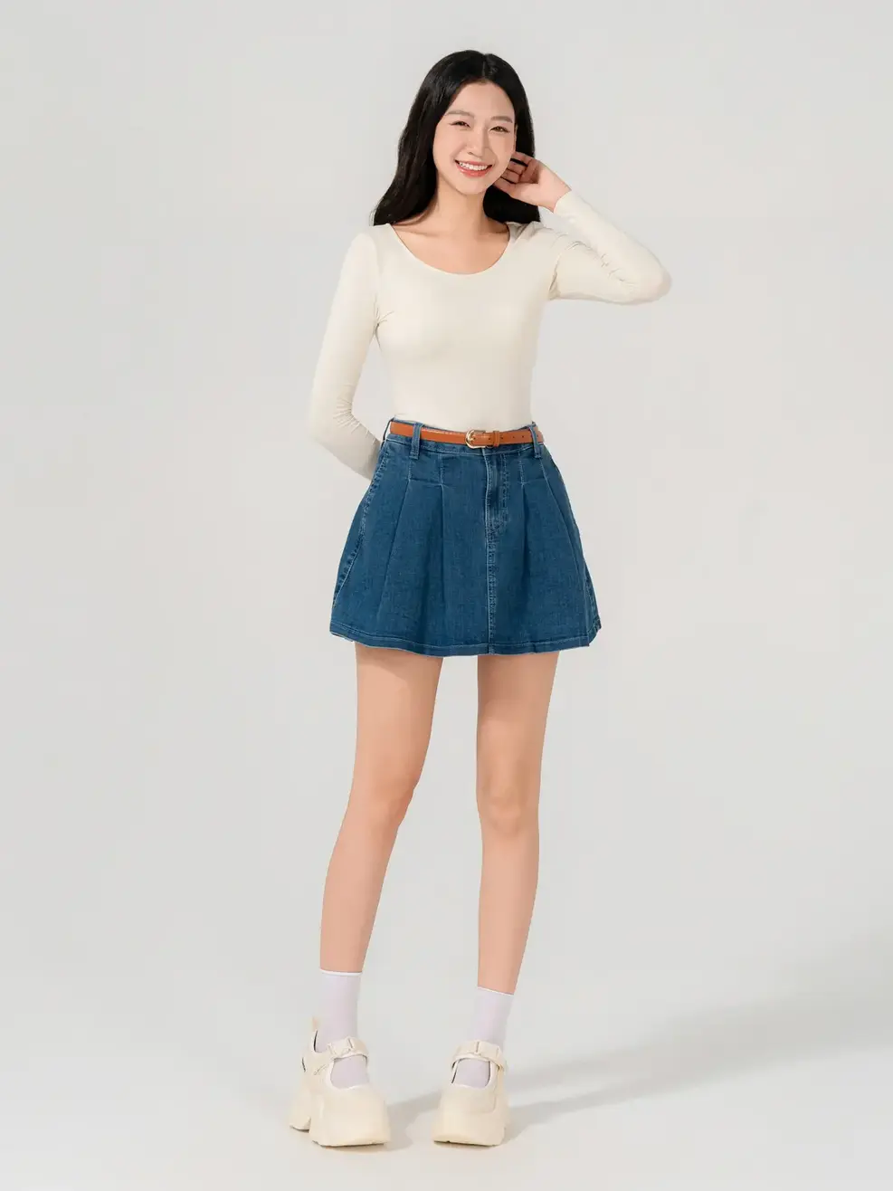 Áo Thu Đông Nữ Cổ Rộng - Be - S