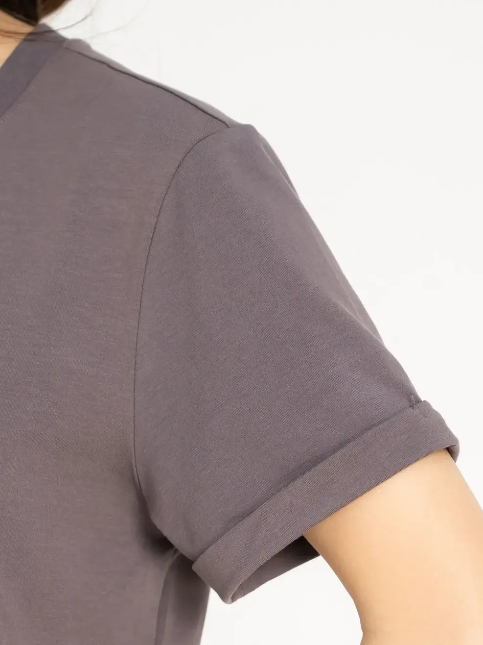 Áo thun nữ xuông - Xám - XL