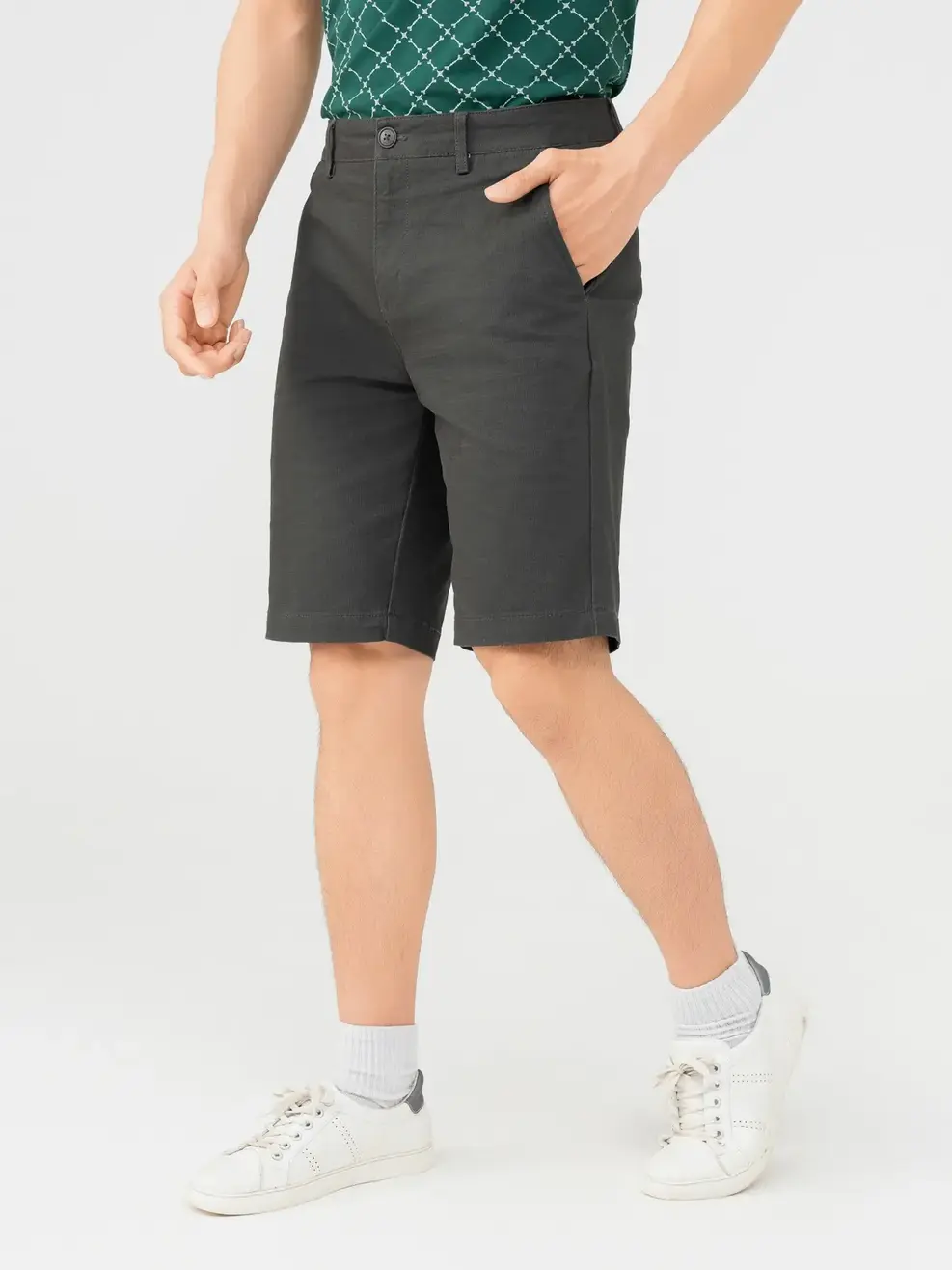 Quần Short Nam Cơ Bản - Ghi Đậm - 28