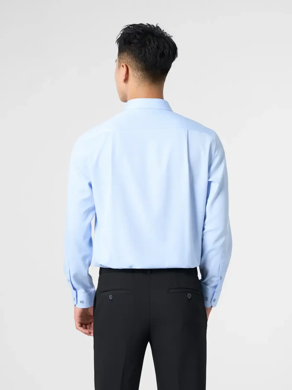 Sơ Mi Dài Tay Nam Nano Thêu Cổ - Xanh nhạt - M