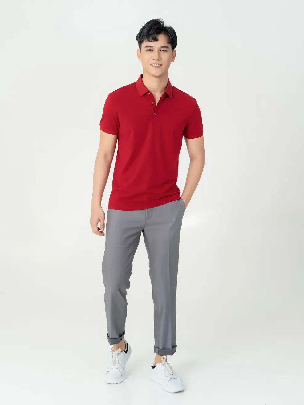 Áo polo nam pima 1 - Đỏ đô - 4XL
