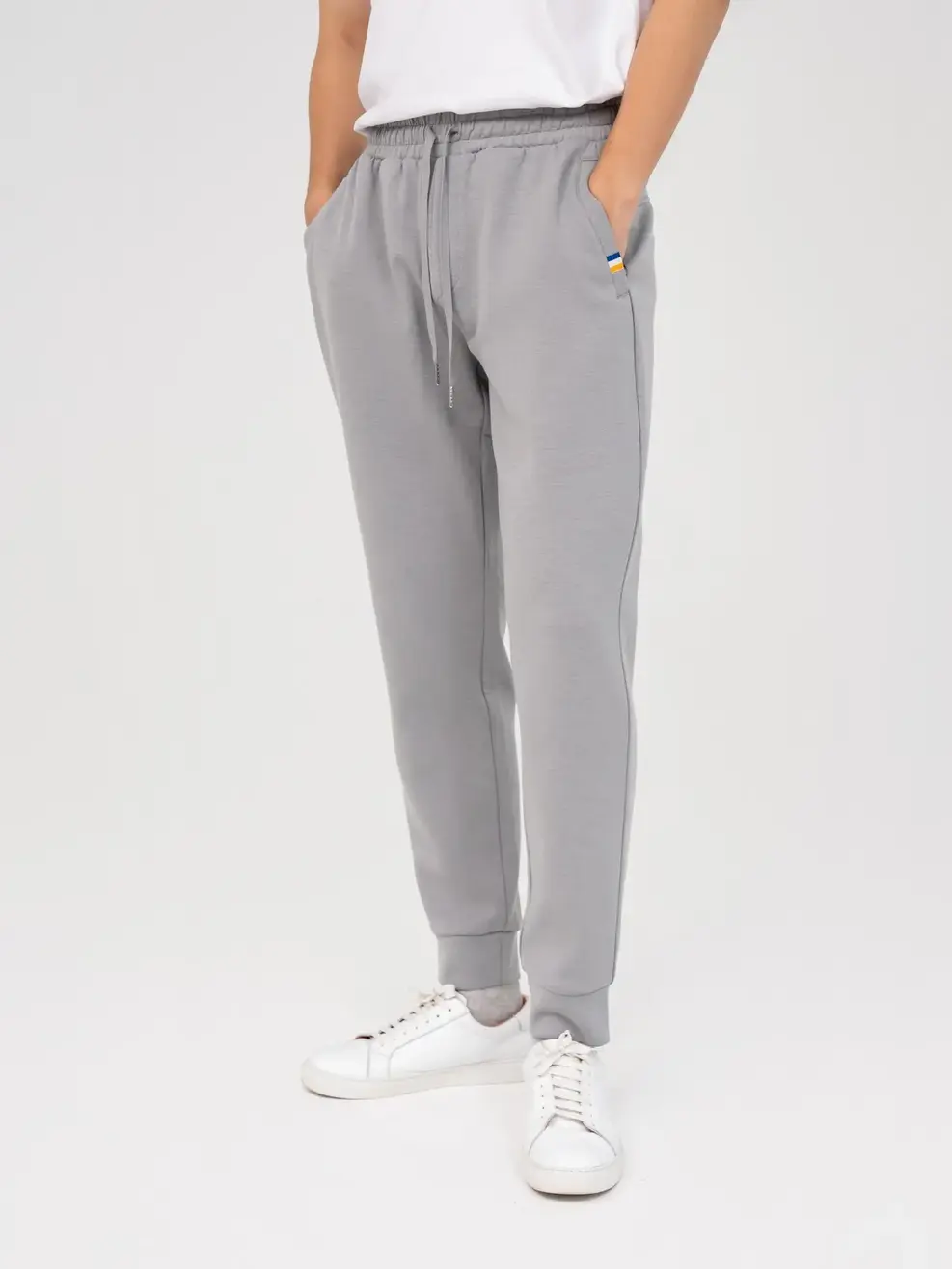 Quần Nỉ Thể Thao Nam Phối Cơi Túi - Ghi - 2XL