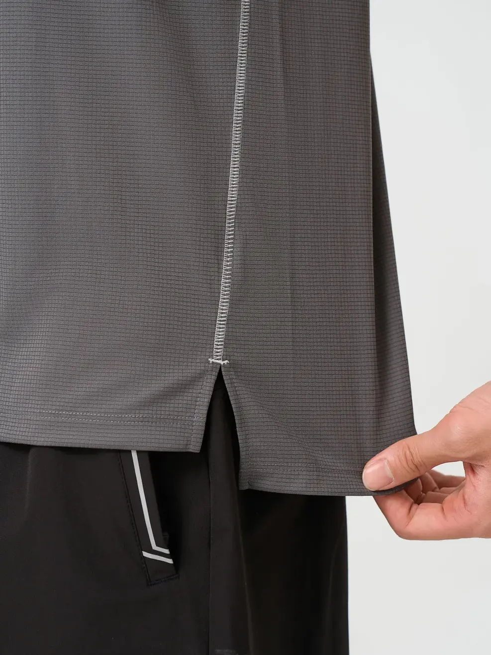 Áo Ba Lỗ Nam Thể Thao Dải Chỉ Xẻ Tà - Than chì 006 - L