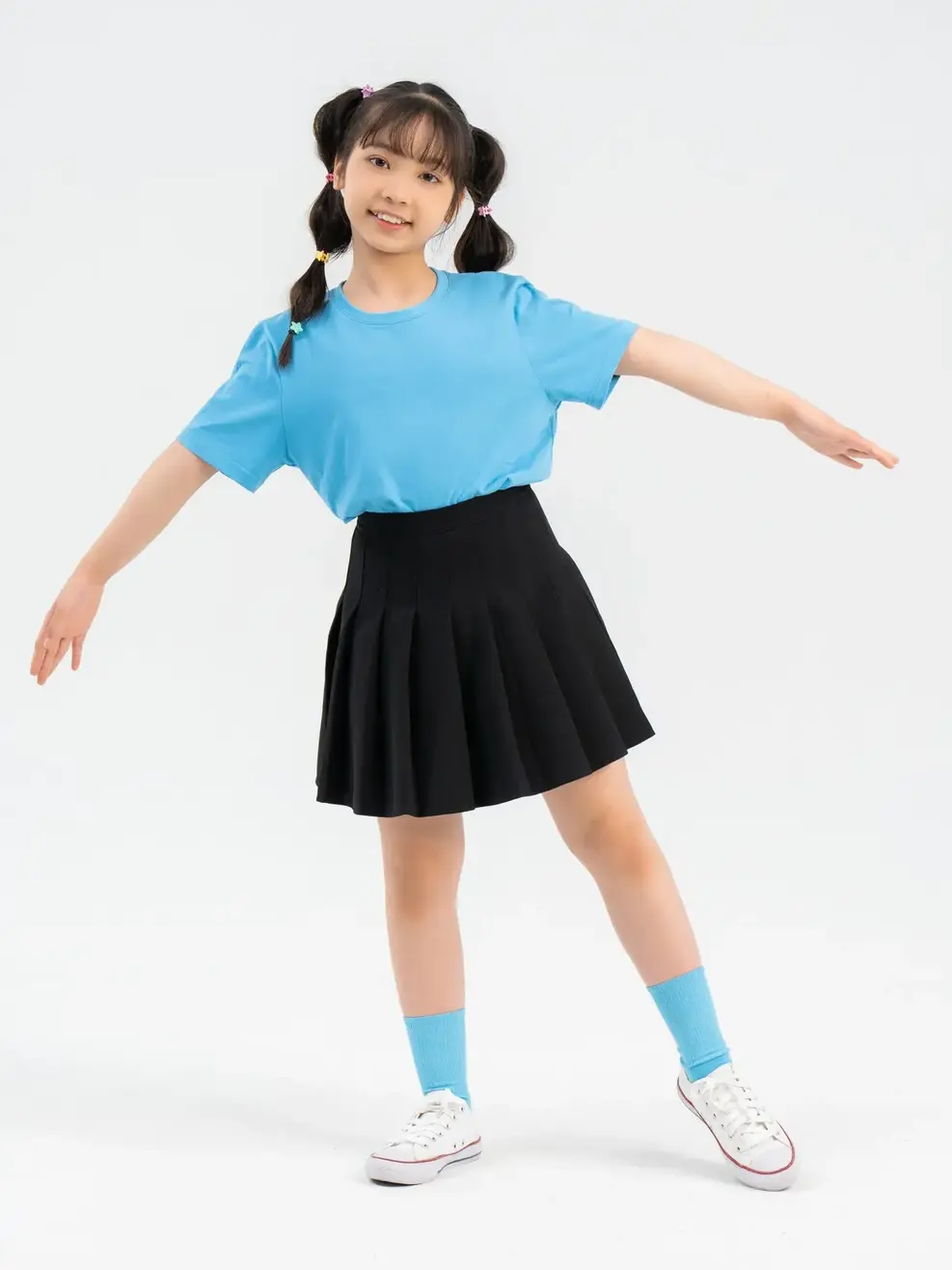 T-shirt Kid Lớn Cơ Bản Cotton Usa - Xanh dương - 8