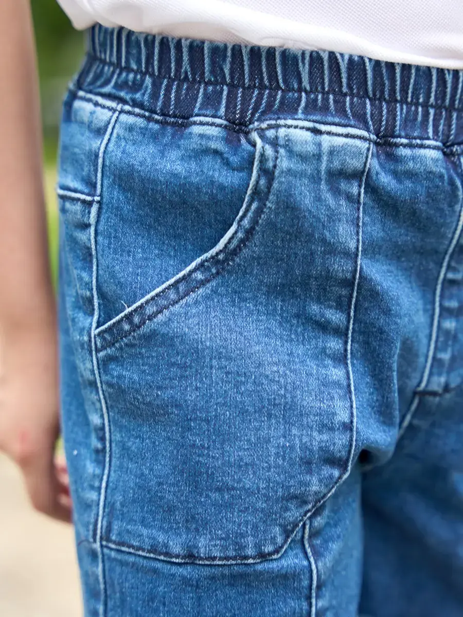 Quần jeans sooc kid - Xanh đậm - 6-7