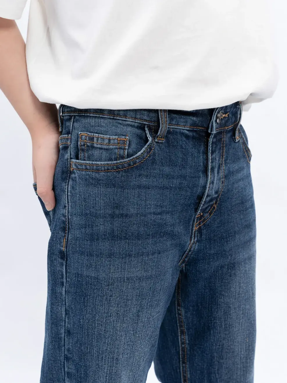 Quần Jean Kid thêu chữ Z túi sau - Xanh đậm - 10-11