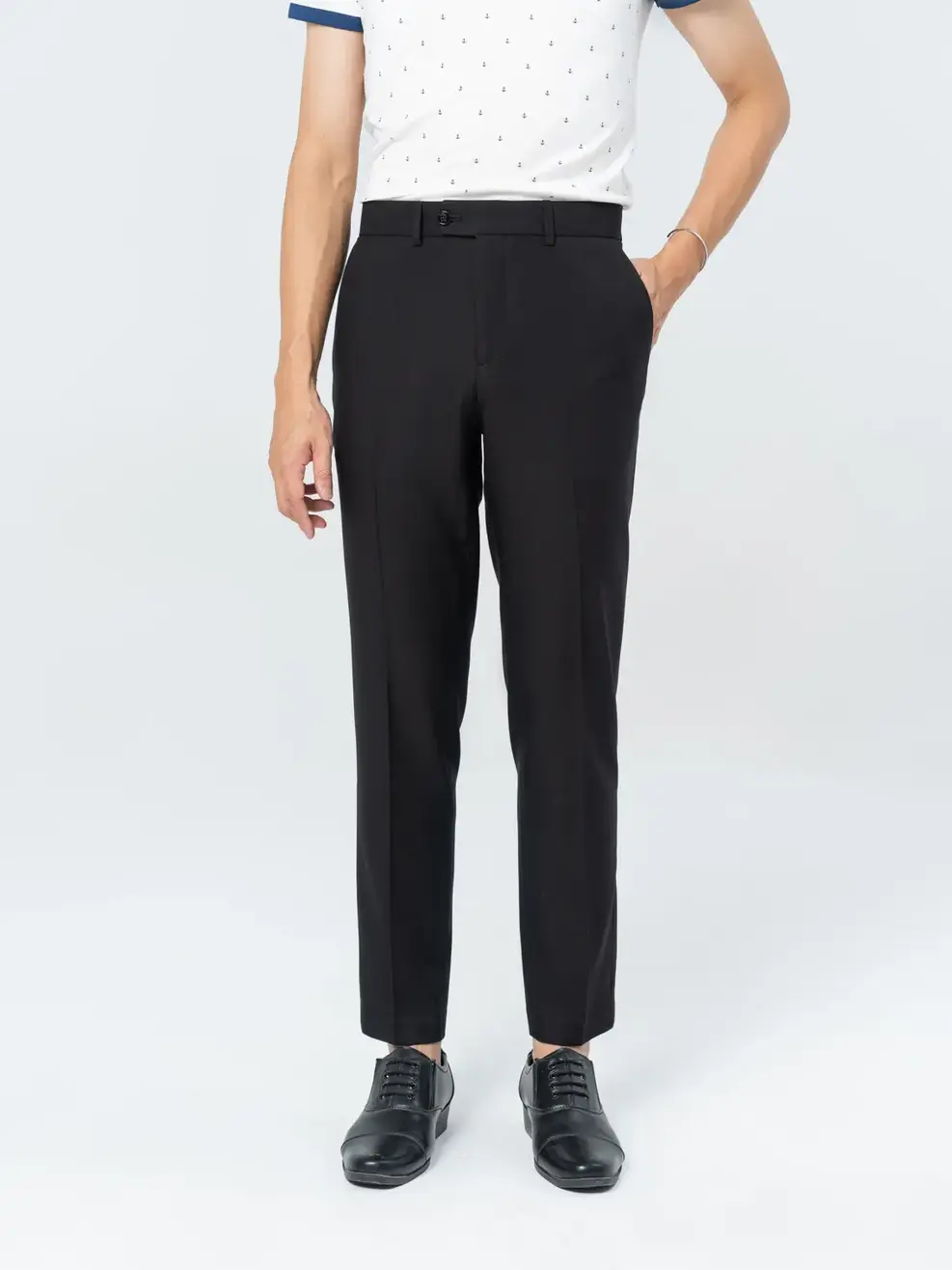 Quần Âu Nam Slim Lé Sườn - Đen - 29