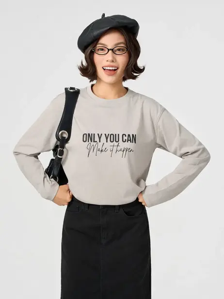 Áo Phông Dài Tay In Hình Thân Trước