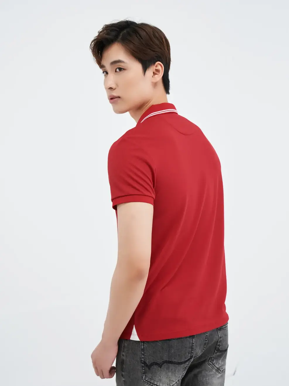 Polo café phối gấu - Đỏ - L