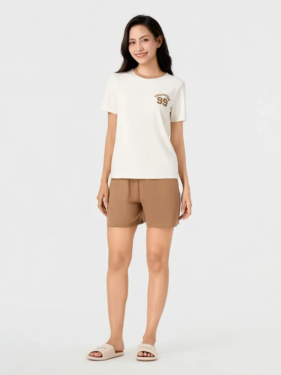 Bộ Đồ Nữ In Số 99 - Màu nâu 005 - S