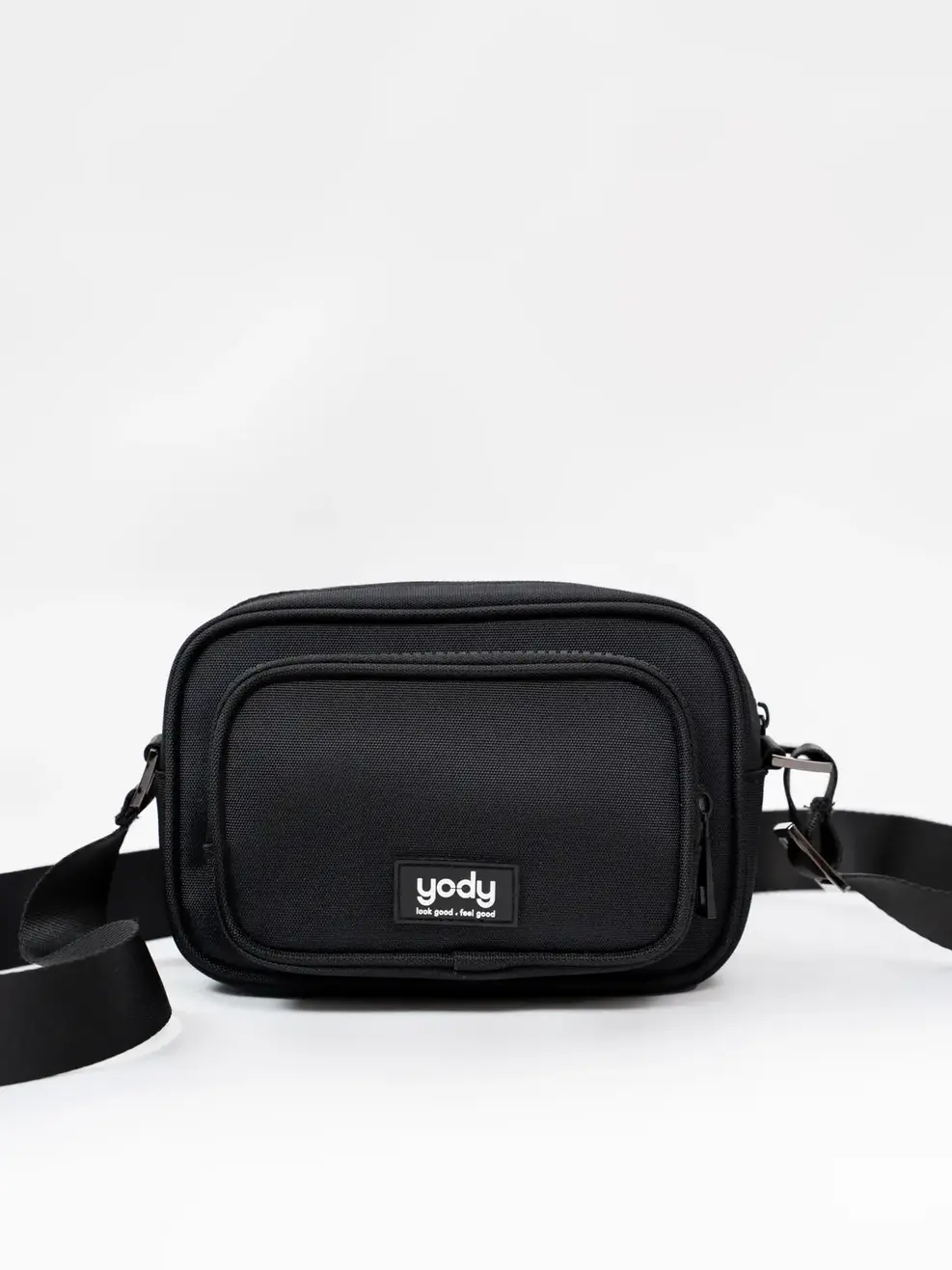 Túi Unisex Vải 2 Ngăn Đeo Chéo - Đen