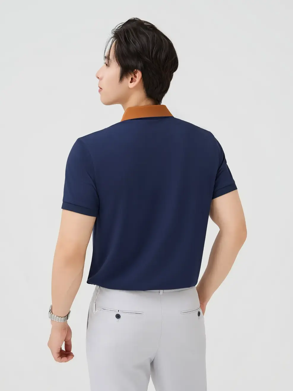 Áo Polo Nam Ngắn Tay Cổ Phối Bo - Navy 023 - XL