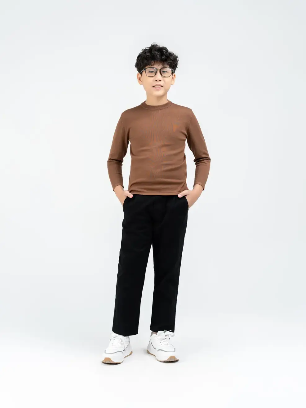 Quần Khaki trẻ em cạp chun túi cơi - Đen