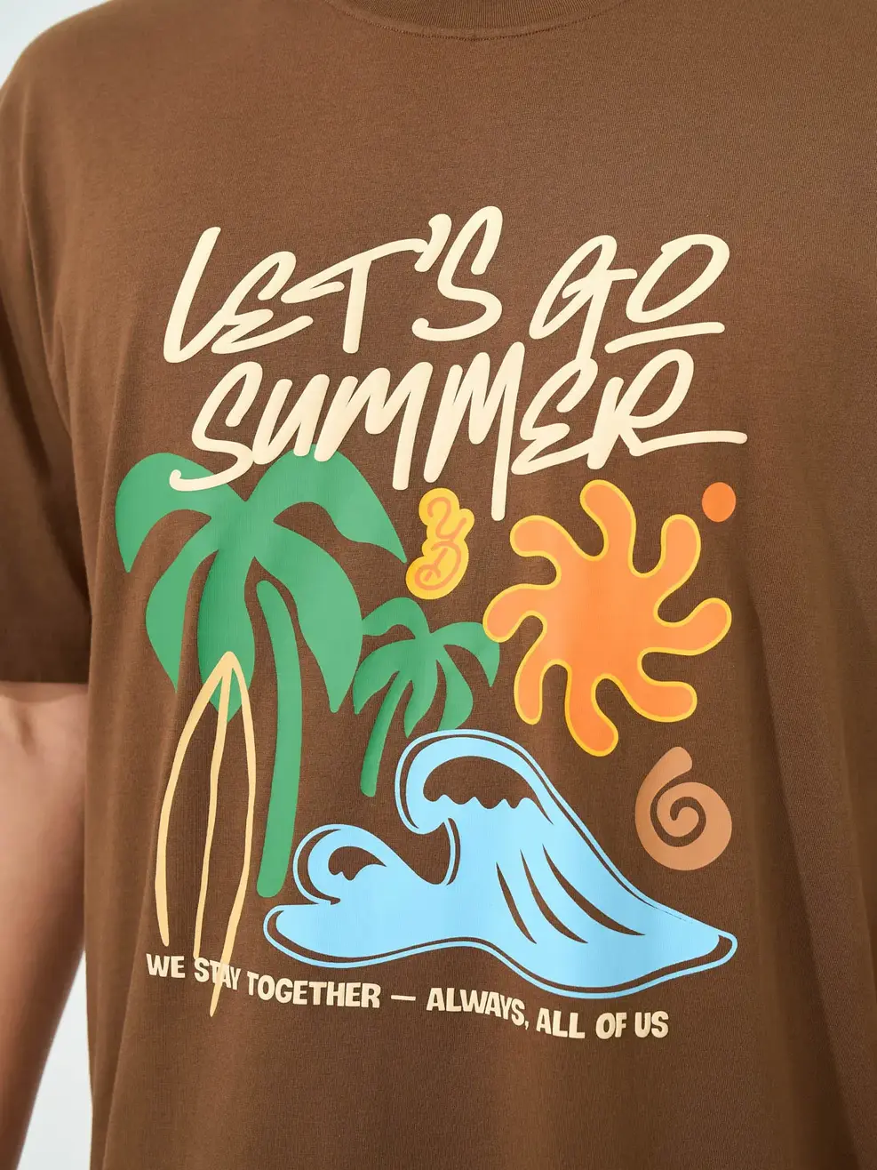 Áo Phông Let's Go Summer - Nâu 123 - M