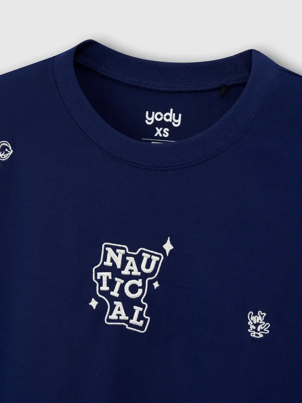 Áo Phông Nữ Relax Thêu Nautical - Tím Than 058 - XS