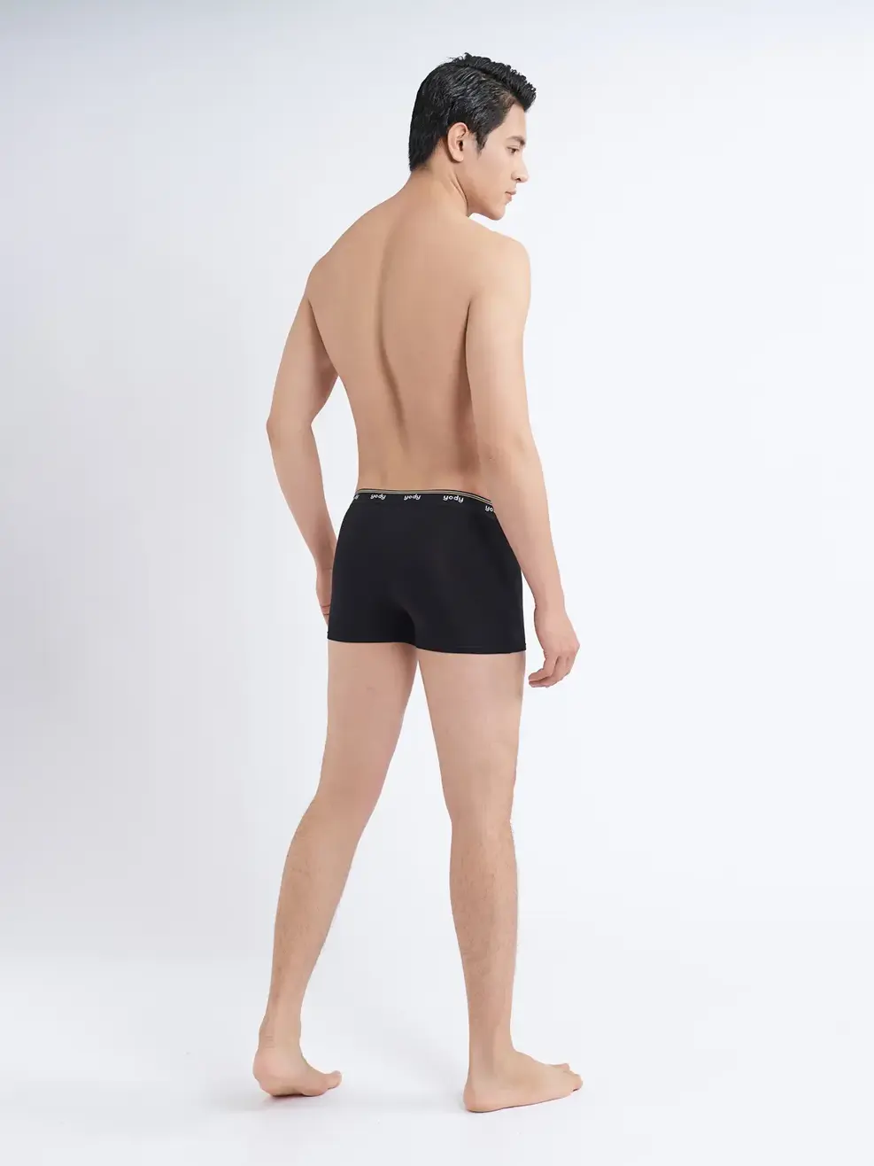 Sịp nam kẻ bo phối boxer - Đen - L