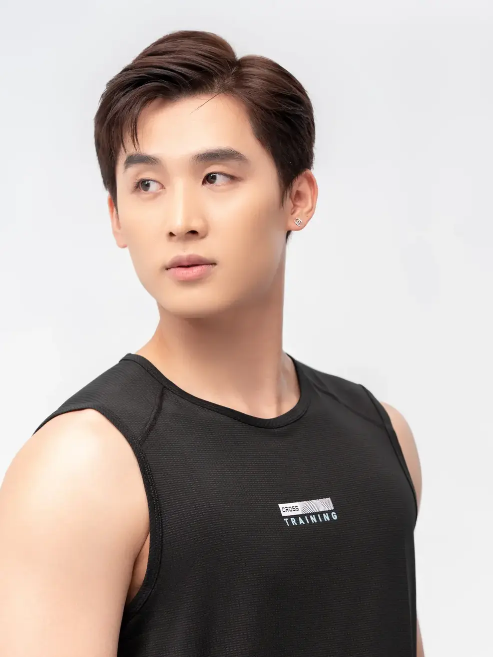 T-shirt Thể Thao Nam In Chữ Cross - Đen - M