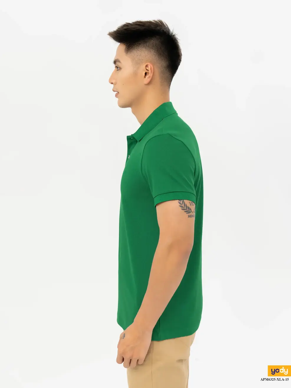 Áo Polo Cafe Dệt Tổ Ong Basic-APM6325 - Xanh lá 014 - M