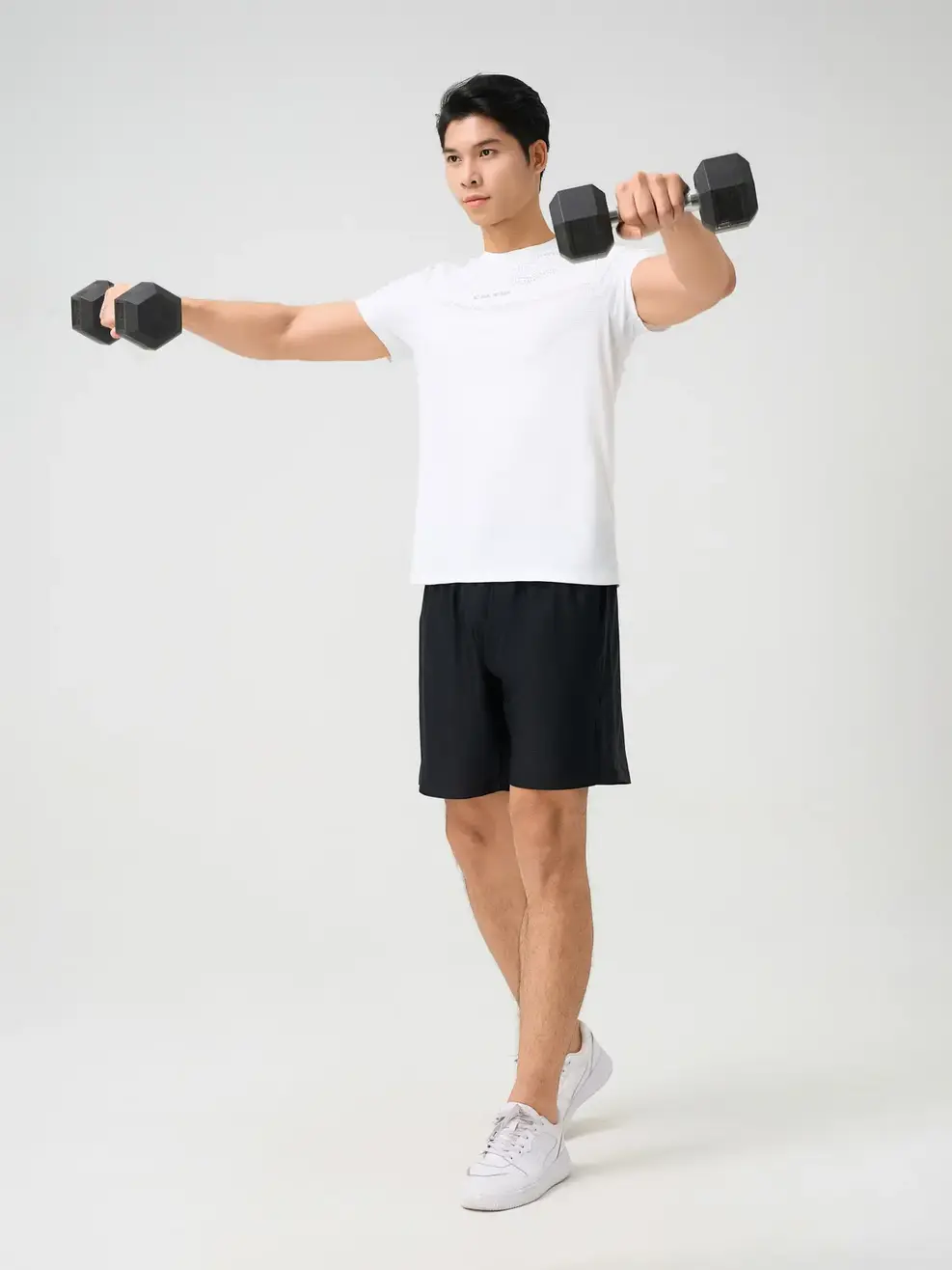 Bộ Đồ Nam Thể Thao In Họa Tiết - TRẮNG PHỐI ĐEN 55 - XL
