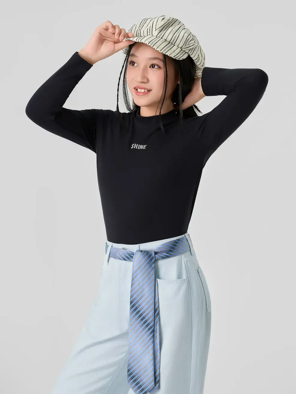 Áo Phông Dài Tay Cao Cổ - Đen 006 - 140