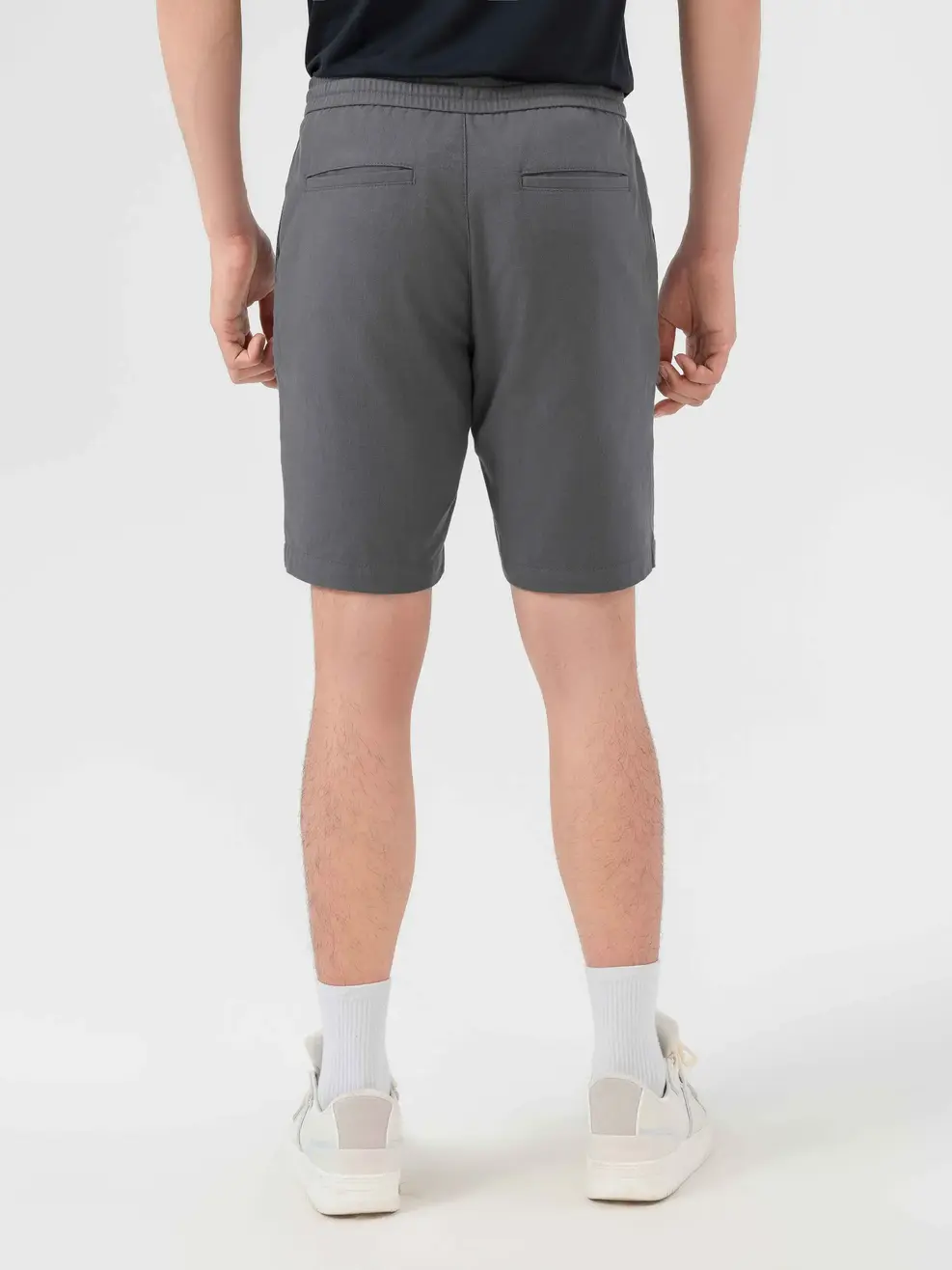 Quần Short Nam Đũi Cạp Chun - Xám - 29