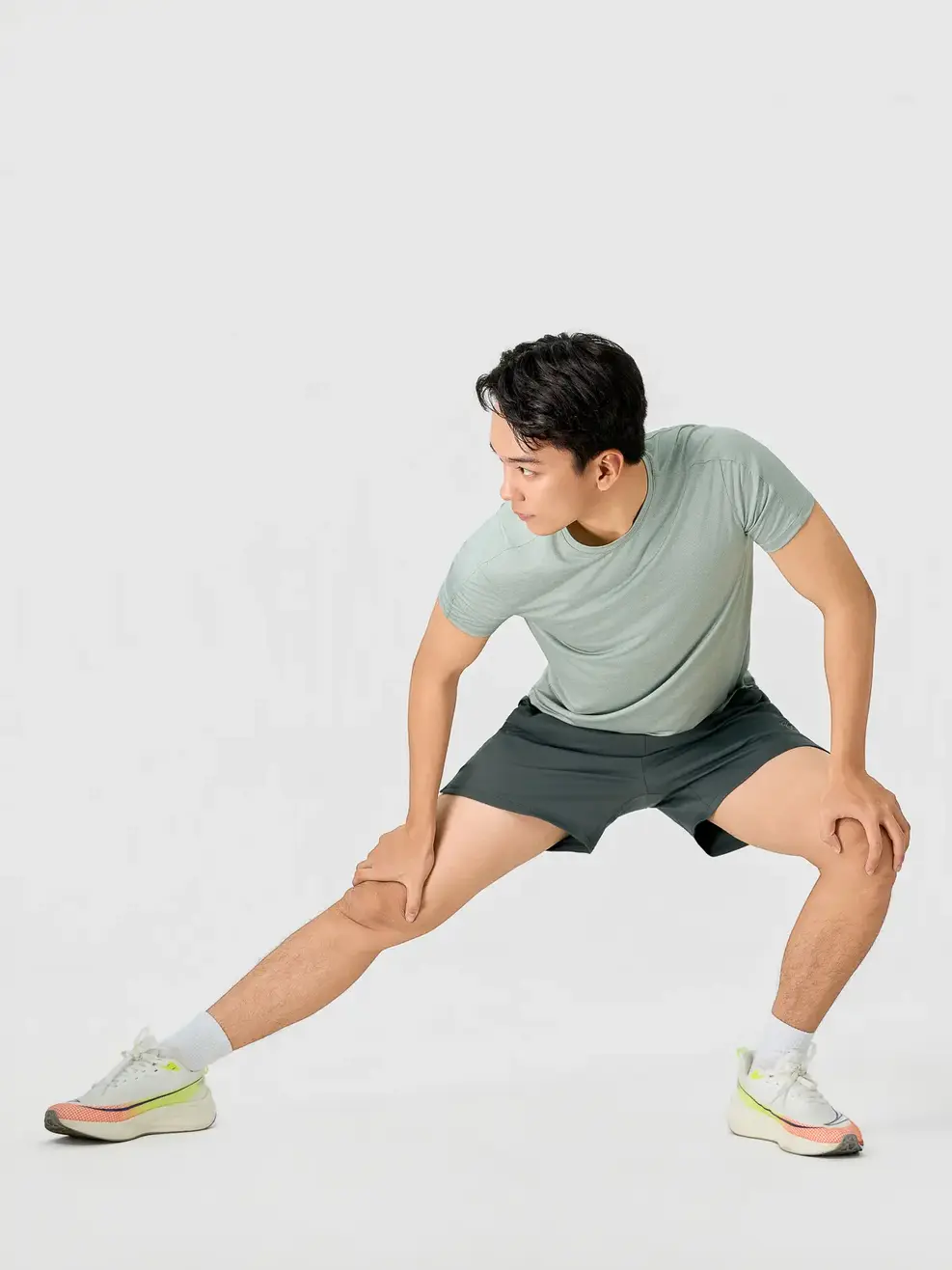 Áo Phông Thể Thao Melange Thoáng Khí  - Phối Màu Xanh Lá 119 - M