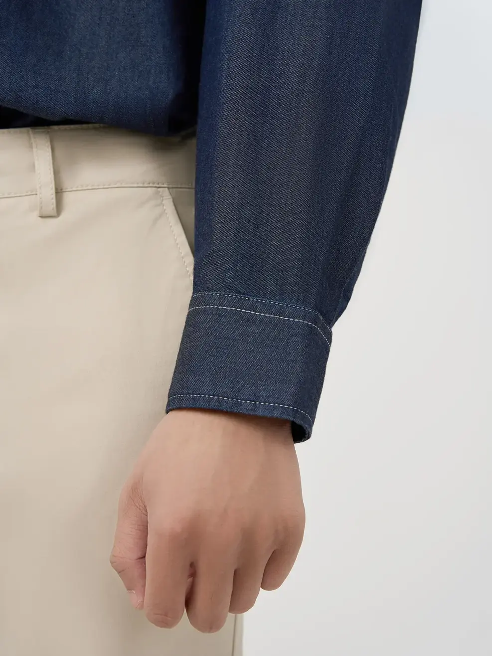 Áo Sơ Mi Jeans Nam Túi Ngực - Màu chàm 001 - L