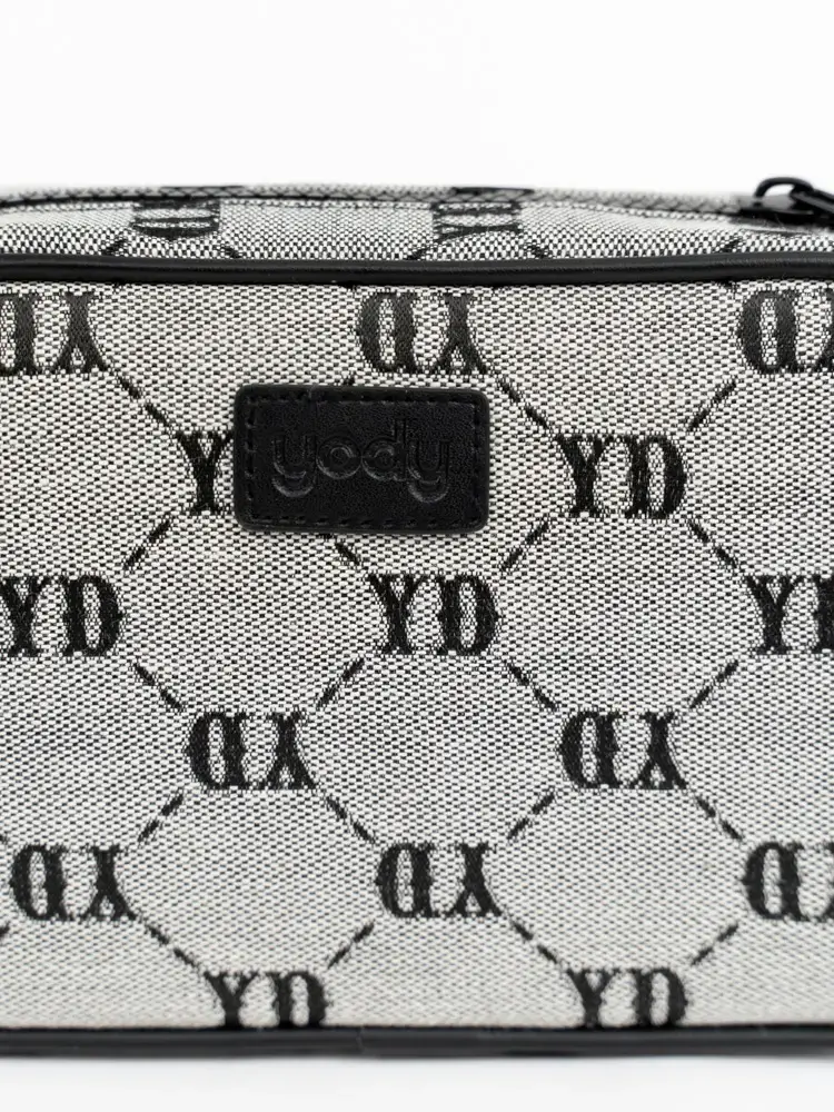 Túi Unisex Dáng Hộp Dệt Hoạ Tiết - đen melange 1