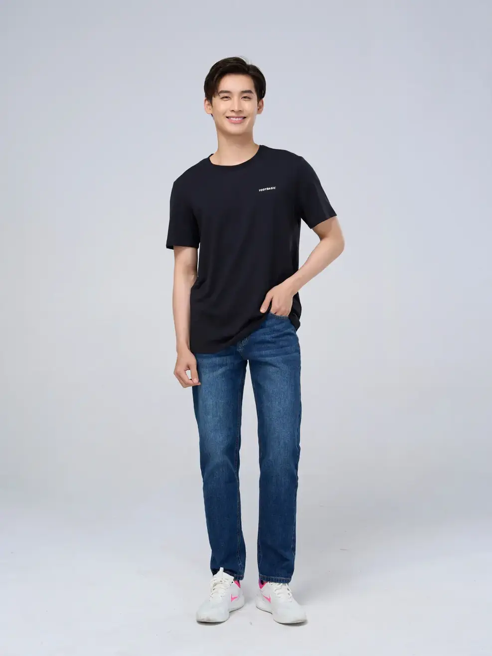 Áo thun nam in yody basic - Đen - XL